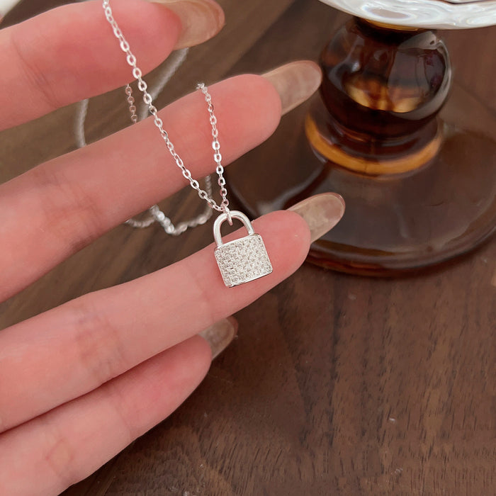 Wholesale Sparkling Diamond Lock Necklace