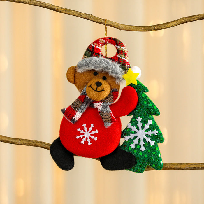 Wholesale Christmas Decorations Small Pendant Christmas Tree Fabric Pendant Elder Elk Doll Small Hanging Window Small Pendant