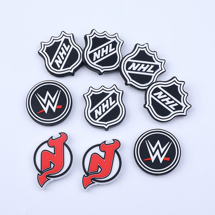 Wholesale team logo silicone beads infant pacifier chain accessories molar loose beads cartoon teether JDC-BDS-HeX061