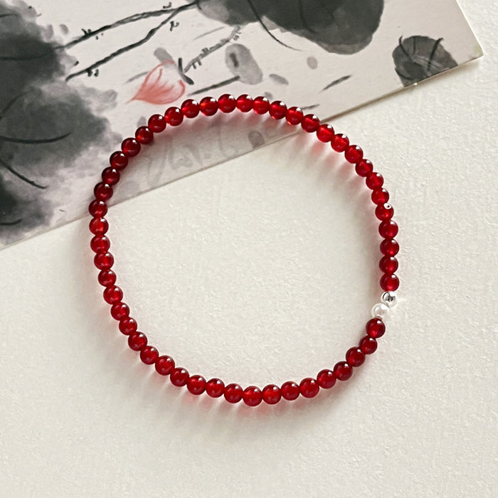 Wholesale Pure silver, silver beads, pearl bracelet, women's minimalist handmade design, elegant beading