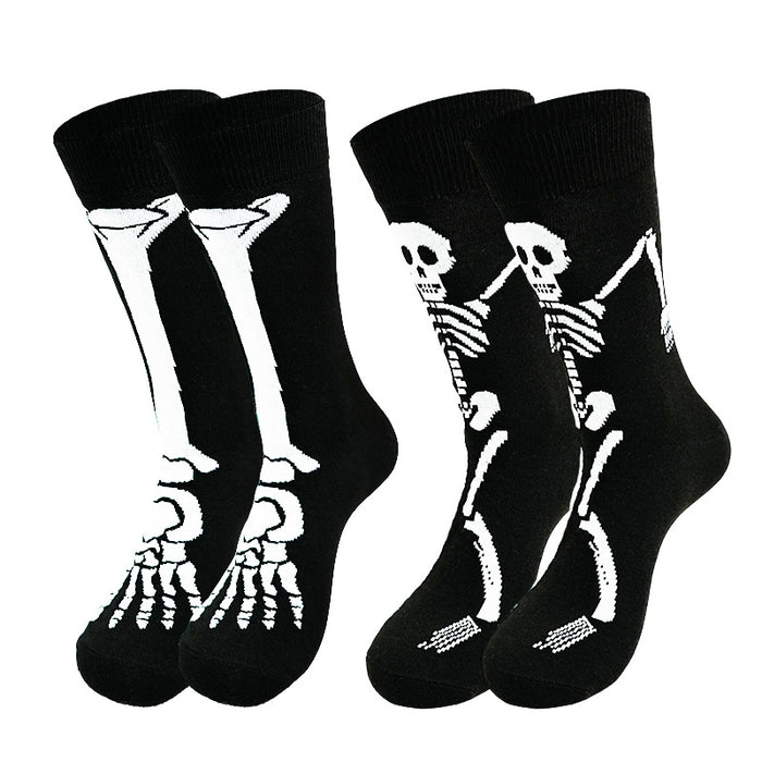 Wholesale  Skull Ghost Claw Cartoon Print Casual Socks Sweat-Absorbent Autumn and Winter Mid-Calf Socks Fun Socks