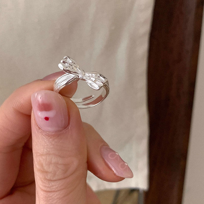 Wholesale Rising Sun Texture Bow Ring Female Ring