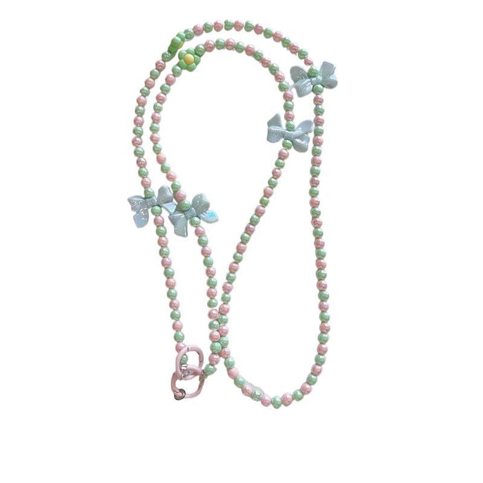 Wholesale Jewelry phone case bracelet long hanging chain high-end bow DIY handmade jewelry pearl women's chain accessories wholesale