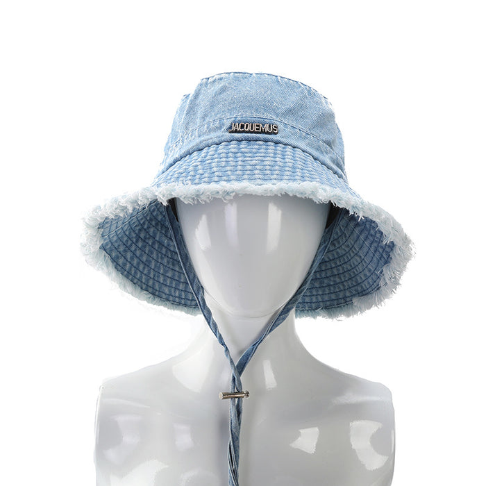 Wholesale Bucket Hat for Women, Summer Sun Protection Vintage Frayed Brim Bucket Hat