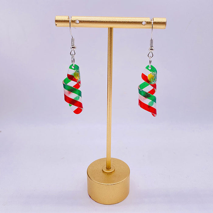 Wholesale Acrylic national flag pattern star element spiral shape necklace and earrings