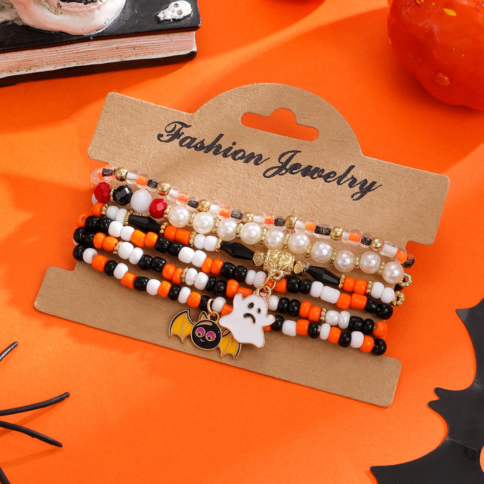 Wholesale  Bracelet Set Funny Pumpkin Bracelet Ghost Festival Polymer Clay Skull Bracelet Jewelry