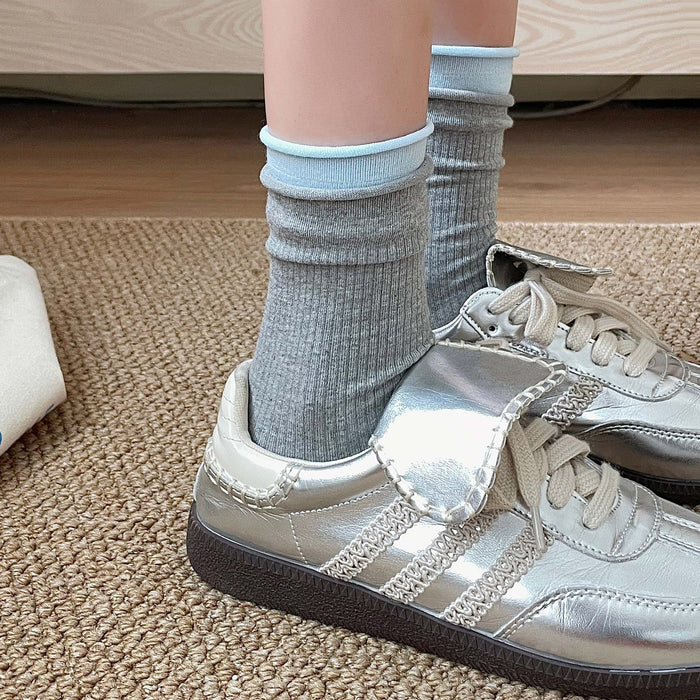 Wholesale Stacked socks versatile mid tube socks boneless rolled edge length tube socks