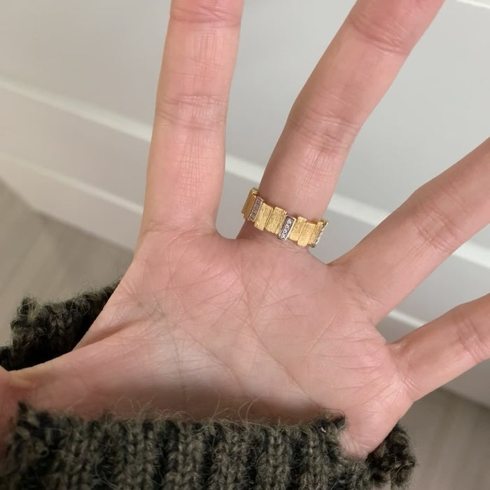 Wholesale Vintage brushed ring with irregular folding and niche design, index finger ring