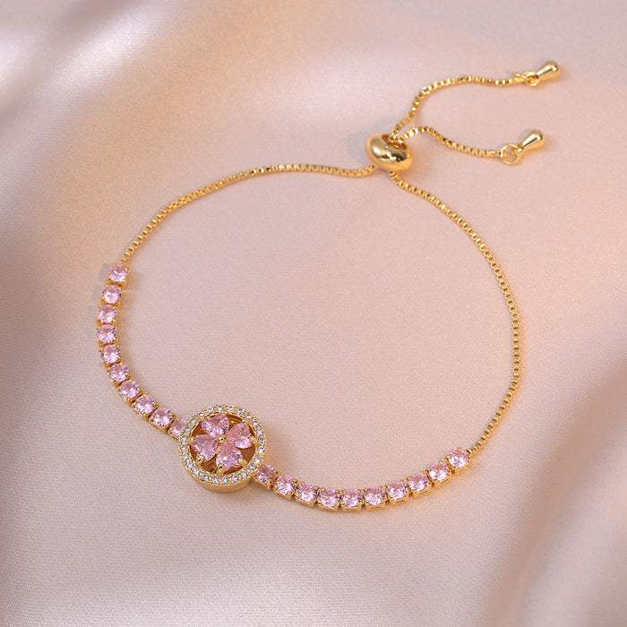 Wholesale Necklace micro inlaid zircon rotating pendant titanium steel necklace three piece set jewelry