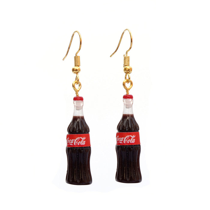 Wholesale Cartoon Beverage Bottle Resin Earrings JDC-ES-niqing027