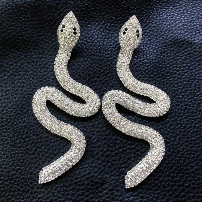 Wholesale Water diamond snake shaped long earrings