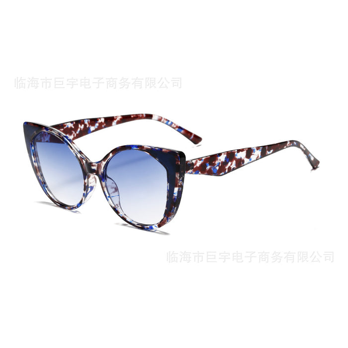 Wholesale Color block decoration square cat eye sunglasses modern retro sunglasses personality