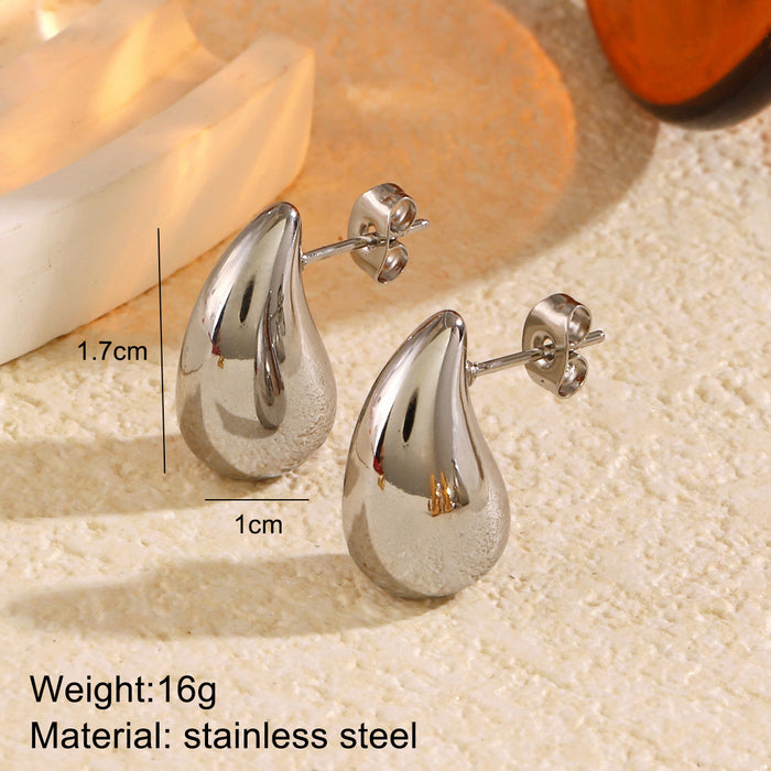 Wholesale Versatile niche teardrop solid titanium steel earrings