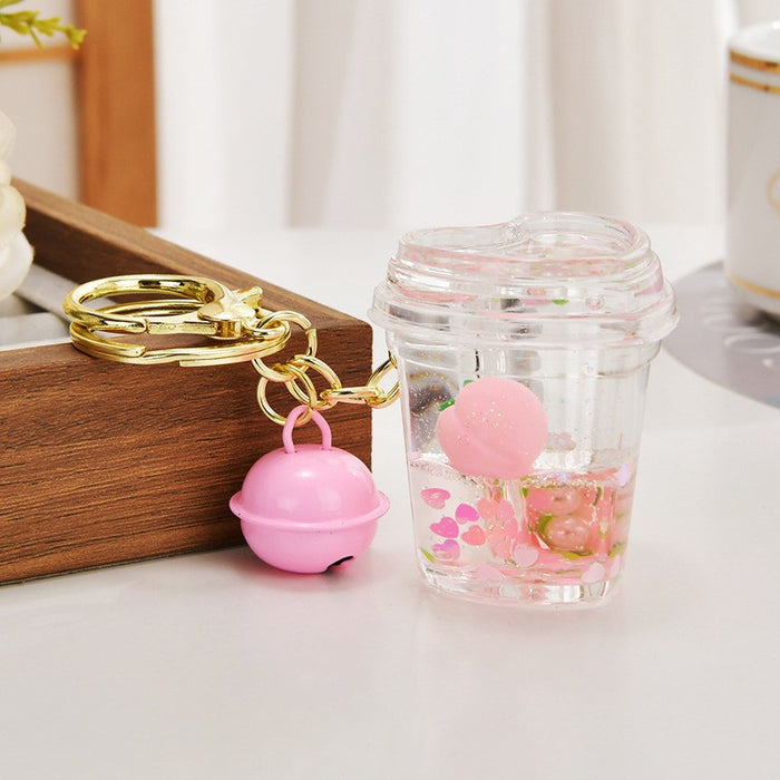 Wholesale Quicksand Bottle Cartoon Kitten Keychain