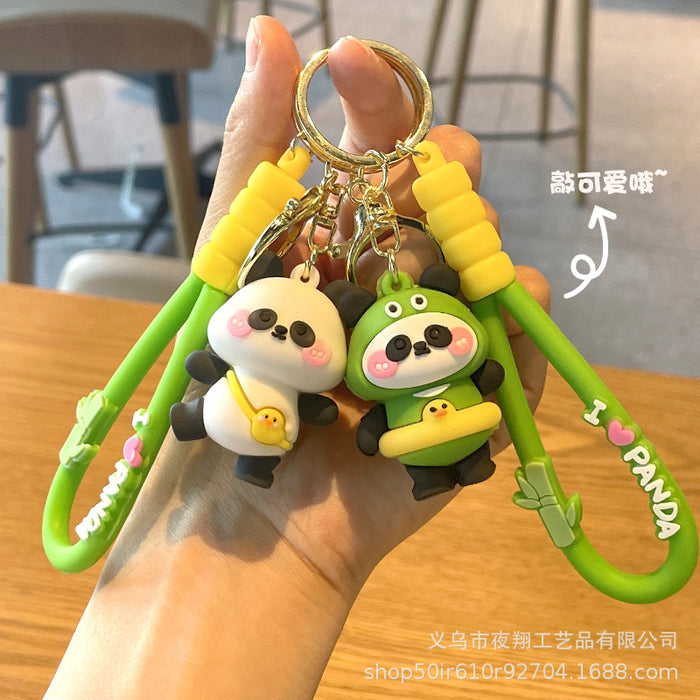 Wholesale Cute Panda Travel Keychain Rubber Fashion Accessory