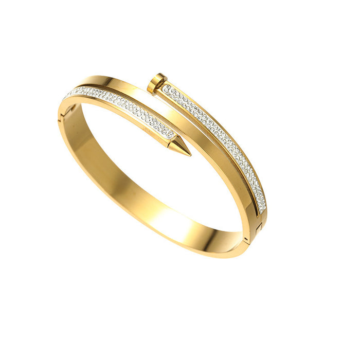 Wholesale Titanium steel nail-shaped versatile open design bracelet