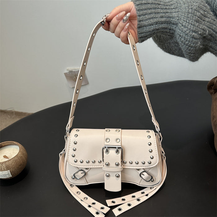Wholesale Texture rivet personalized design single shoulder crossbody
