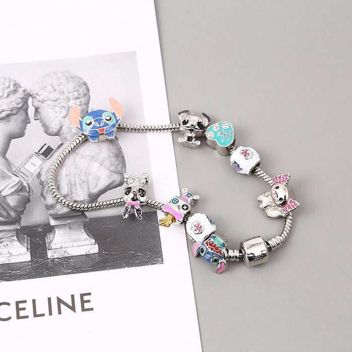 Wholesale Hit Anime Lilo and Stitch Cartoon Stitch Angel Lan Lan Cute Beaded Bracelet JDC-BT-jinmiao001