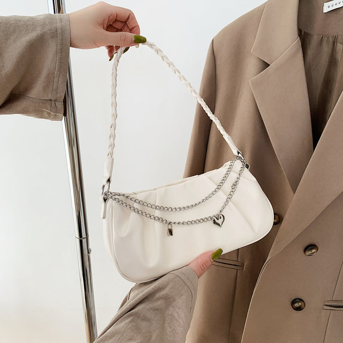 Wholesale Cloud niche design, pleated shoulder bag, crossbody, high-end feel, chain woven handbag