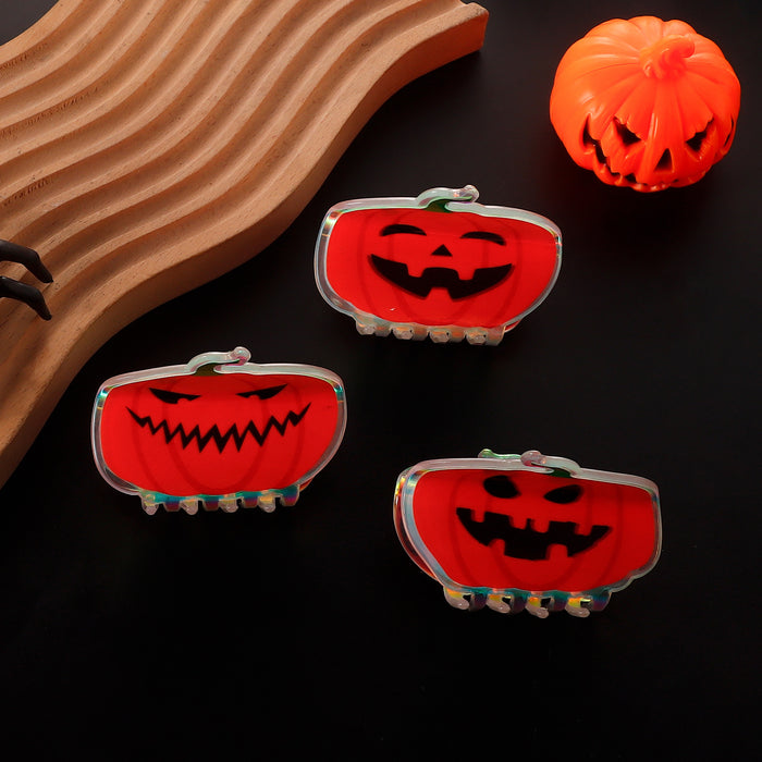 Wholesale  Pumpkin Ghost Laser Effect Printed Clip Shark Clip Hair Accessory