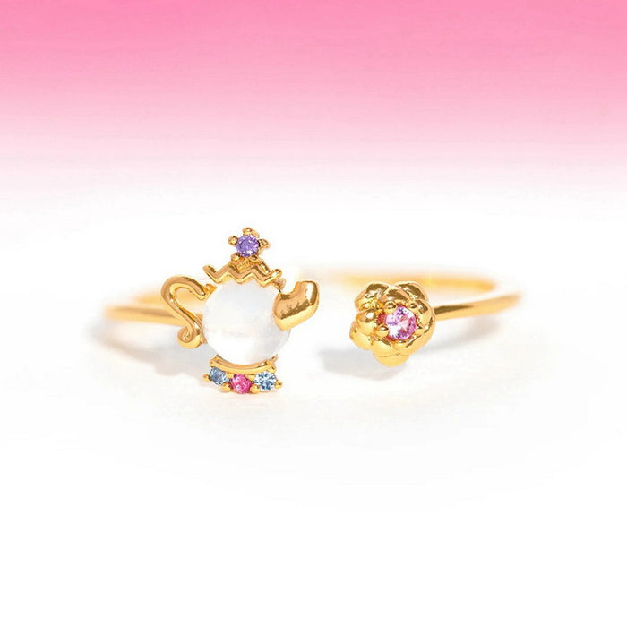 Wholesale Copper Diamond Opening Ring Niche Design Sense Princess Colorful Zircon Ring