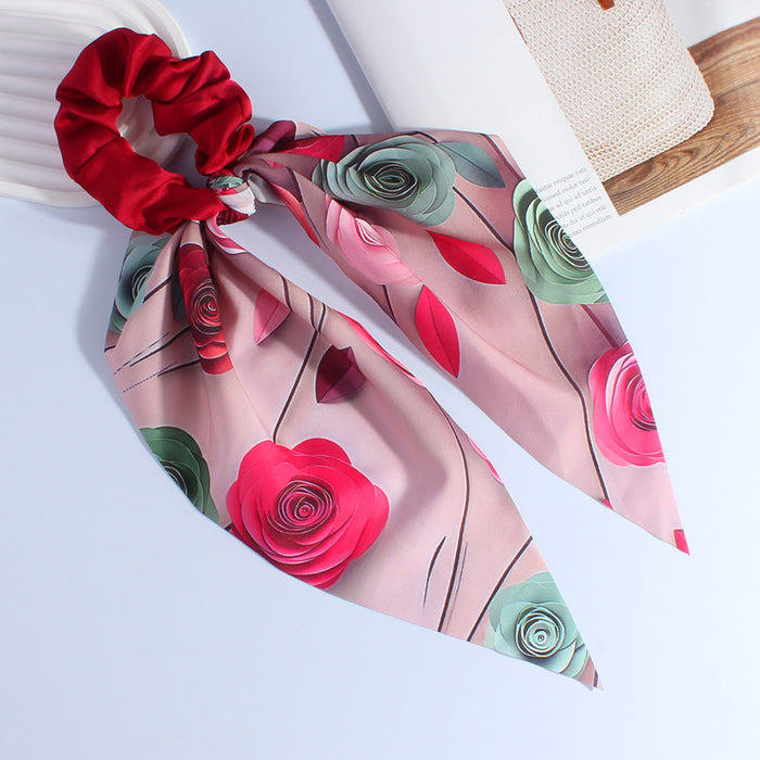 Wholesale large flower large intestine hair band fabric ribbon headdress