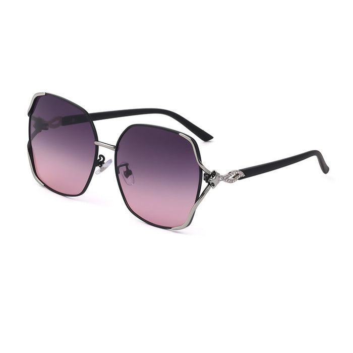 Wholesale large frame diamond Fox head polarized sunglasses women's large frame sunglasses women's  sunglasses