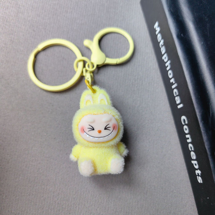 Wholesale Flocked Mini Plush Doll Keychain Vinyl Cute Baby Walking Bag Mobile Phone Pendant Cute Pendant