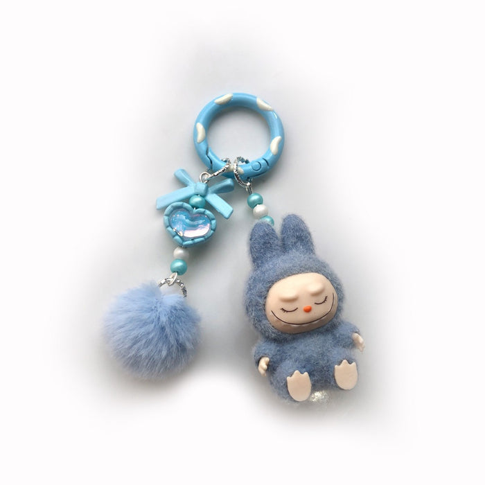 Wholesale Flocked mini keychain,  vinyl,  cute grain,  strolling bag,  mobile phone pendant,  cute ornament