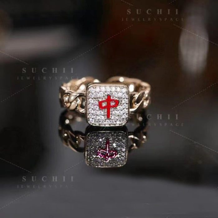 Wholesale New Year' s open ring full of diamonds super shiny ring for women adjustable