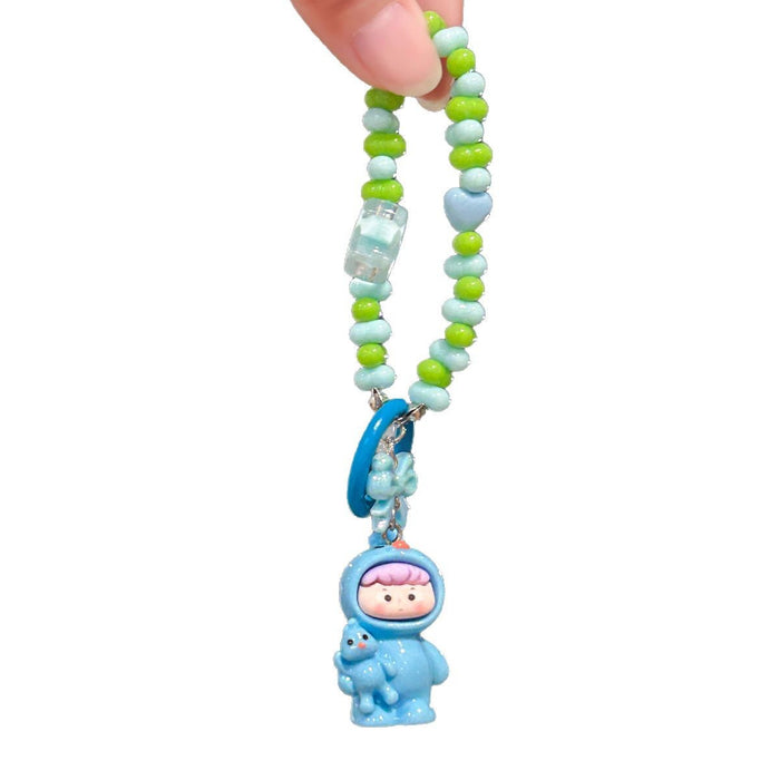 Wholesale Cartoon Doll Beaded Key Chain Cute Bag Pendant Car Decorative Chain Gift