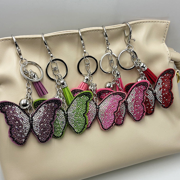 Wholesale Rhinestone-Embellished Butterfly Keychain