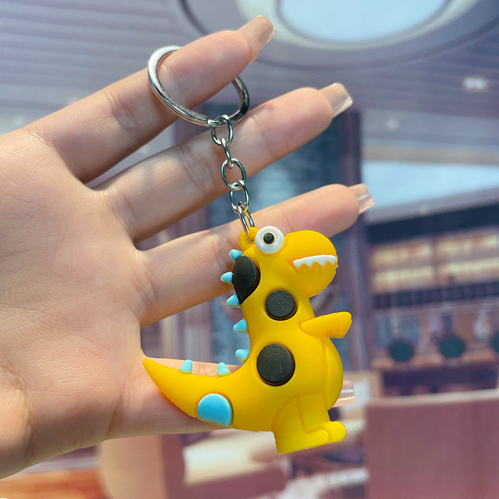 Wholesale Wholesale Creative Cute Cartoon 3D Dinosaur PVC Keychain Pendant Student Bag Mobile Pendant