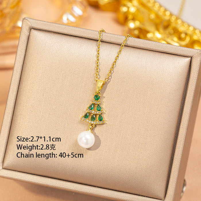 Wholesale Gold Plated Titanium Steel Floral Pendant Necklace Stylish Gift MOQ≥2