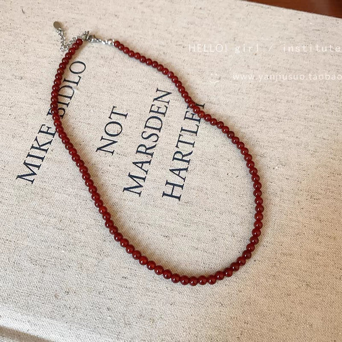 Wholesale  Red Necklace Women's Overlapping Clavicle Chain Niche Accessories Woolen Chain