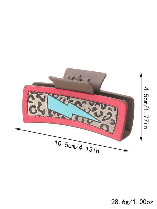 Wholesale Western Wind Letter Mom Cactus Sunflower Leather Shark Clip Hairpin Women' s Grab Clip