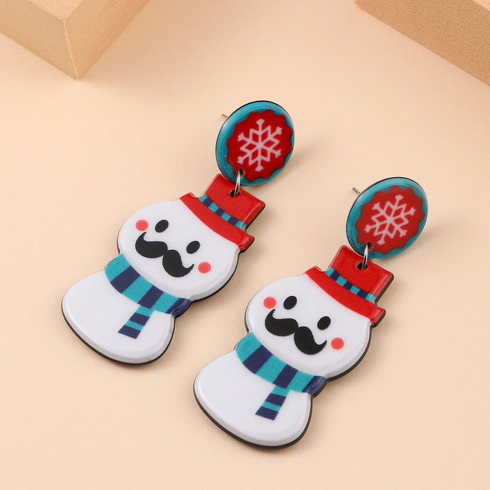 Wholesale Christmas Acrylic Cartoon Color Matching Earrings JDC-ES-JunJie013