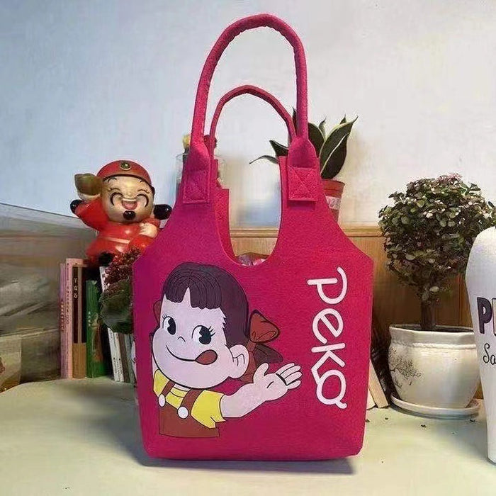 Wholesale Large capacity cartoon portable felt student handbag handbag super cute rabbit