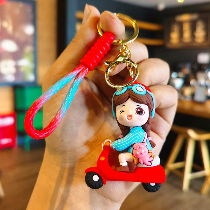 Wholesale Rubber Cartoon Doll Keychain JDC-KC-Tingm196