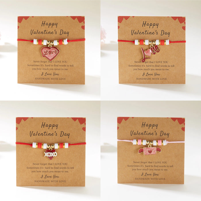 Wholesale Valentine' s Day Love Couple Braided Bracelet