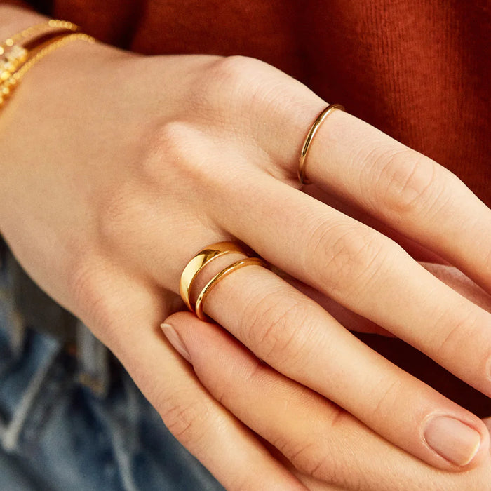 Wholesale  One  Set of Simple Daily Metal Ring Set