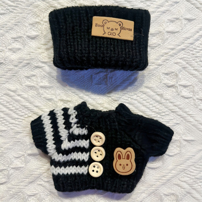 Wholesale Sitting Party Baby Clothes Clothes Bear Button Winter Sweater Hat Set