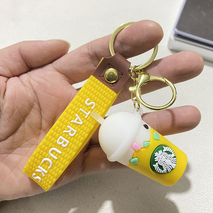 Wholesale Keychain doll car pendant doll bag milk tea cup key chain