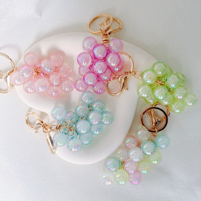 Wholesale Acrylic Grape Cluster Keychain - Cute Fruit Simulated Design MOQ≥6