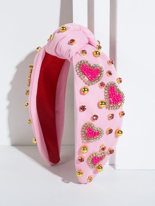 Wholesale Hand-ed headband with rhinestones and pearls