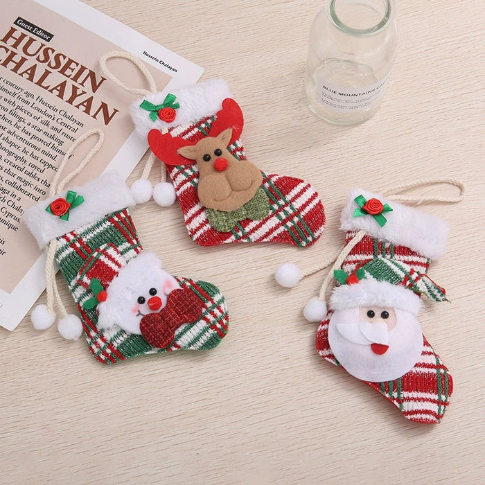 Wholesale Christmas stocking decoration props snowman elk old man stocking decoration Christmas tree pendant
