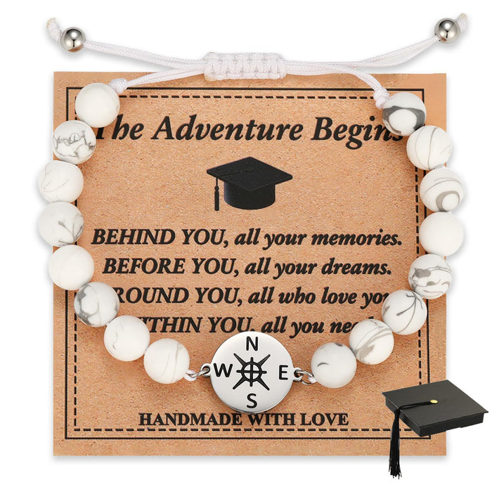 Wholesale Bracelet Stainless Steel Compass Pink Zebra Rope Weaving Bracelet Compass Bracelet