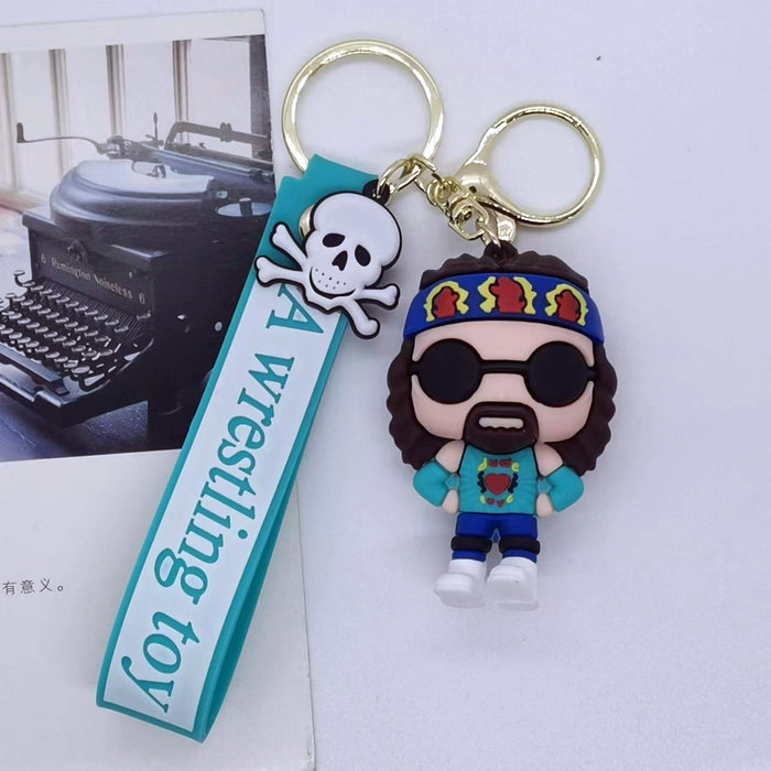 Wholesale Cross-border creative cartoon glue wrestling toy doll key chain bag car key chain accessories gift