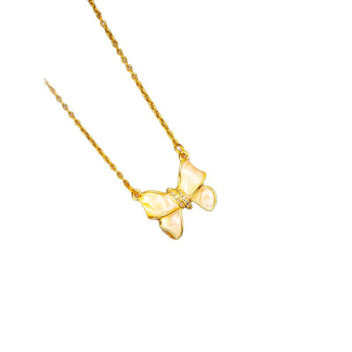 Wholesale Titanium Steel Necklace Bow Pendant Earrings Rings Set