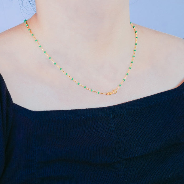 Wholesale Silver necklace, colored drip oil chain, basic chain, stacked accessories